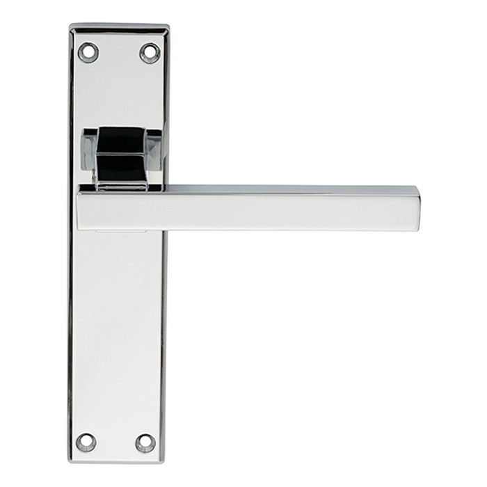 Stratus Lever Door Handle on Various Backplates